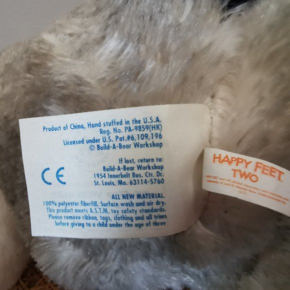 Build-A-Bear Happy Feet Two Mumble Penguin Stuffed Plush Light Up Tie 2011 - Picture 5 of 6